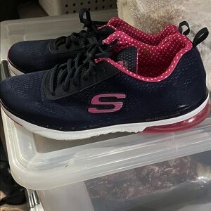 Skechers Navy and Pink Women's Athletic Sneakers